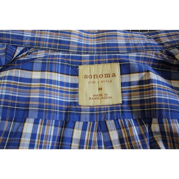 Sonoma /Polo short sleeved /(Size M) /Blue, yellow and White Stripes/ 100% Cotto - Picture 5 of 12